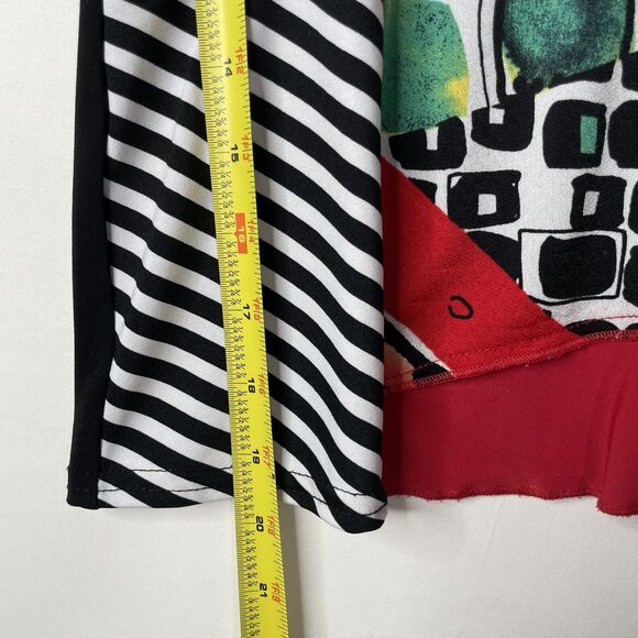 Michael Tyler Top Womens S Lagenlook Artsy Mixed Print Art To Wear Cropped - Picture 5 of 8
